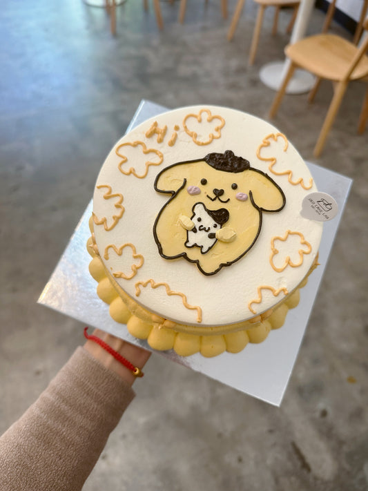 Hand Drawing Pom Pom Purin Birthday Cake