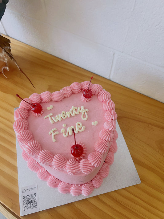 Vintage Pink Heart Cake