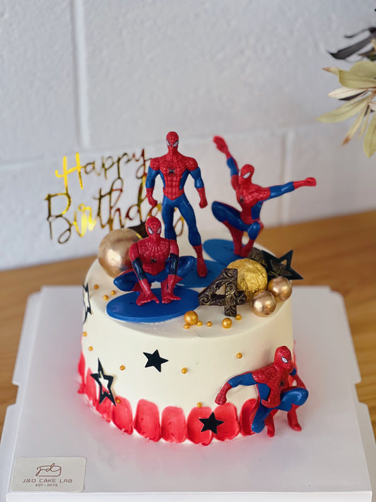 Spider-Man Theme Cream Cake