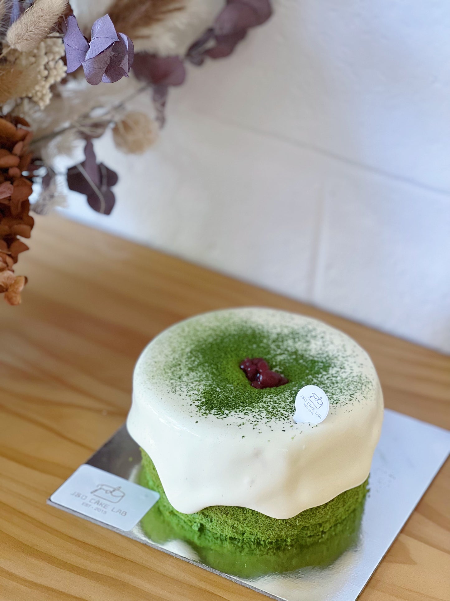 Matcha Red Bean Cream Cheese Lave Cake